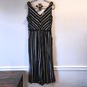 NWT Gap Striped Wide Leg Jumpsuit Size M